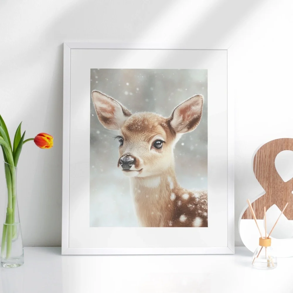 Deer Fawn Wall Art Print Poster Unframed - Watercolor Animal Print - Picture 4 of 9